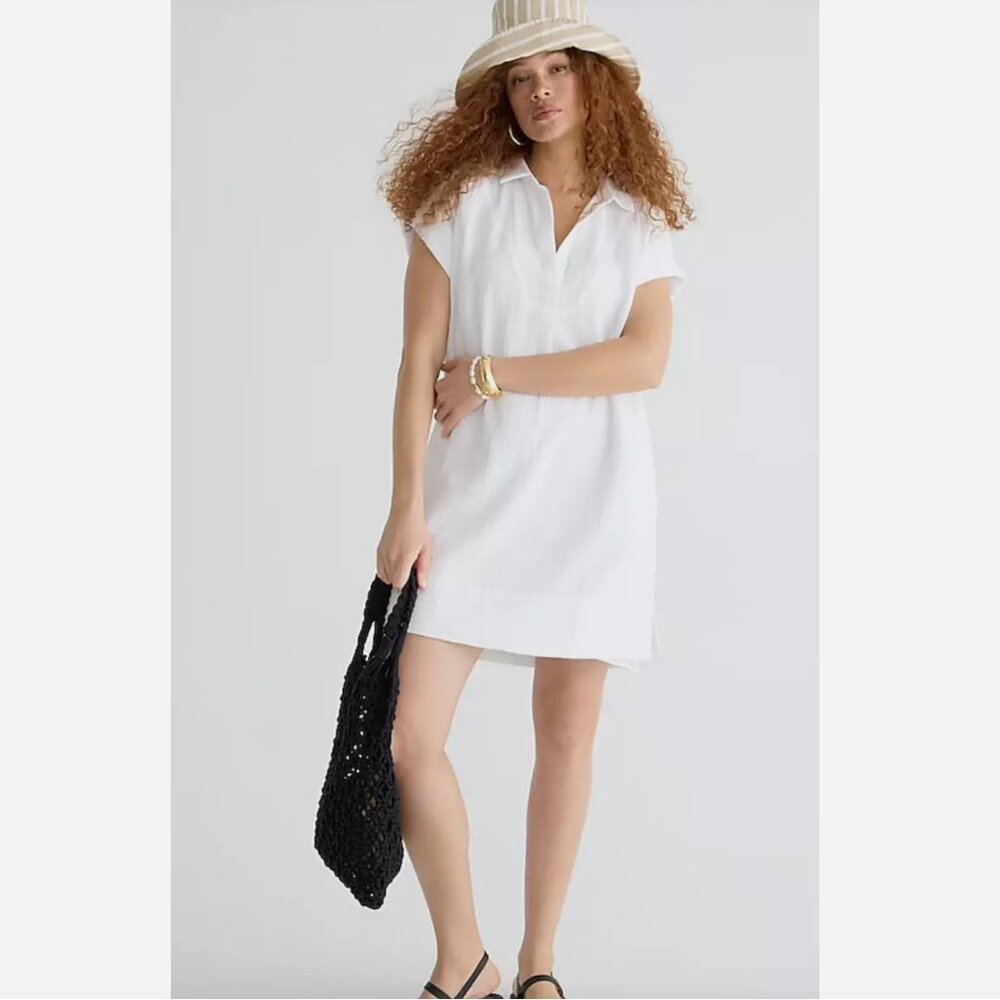 NWT J.Crew V-neck Shirtdress in Soft Gauze Size Medium Tall
